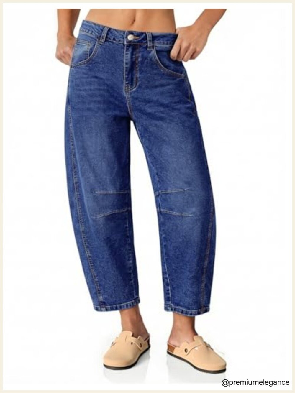 High Waisted Barrel Leg Wide Leg Jeans Women Stretchy Baggy Denim Pants 26in